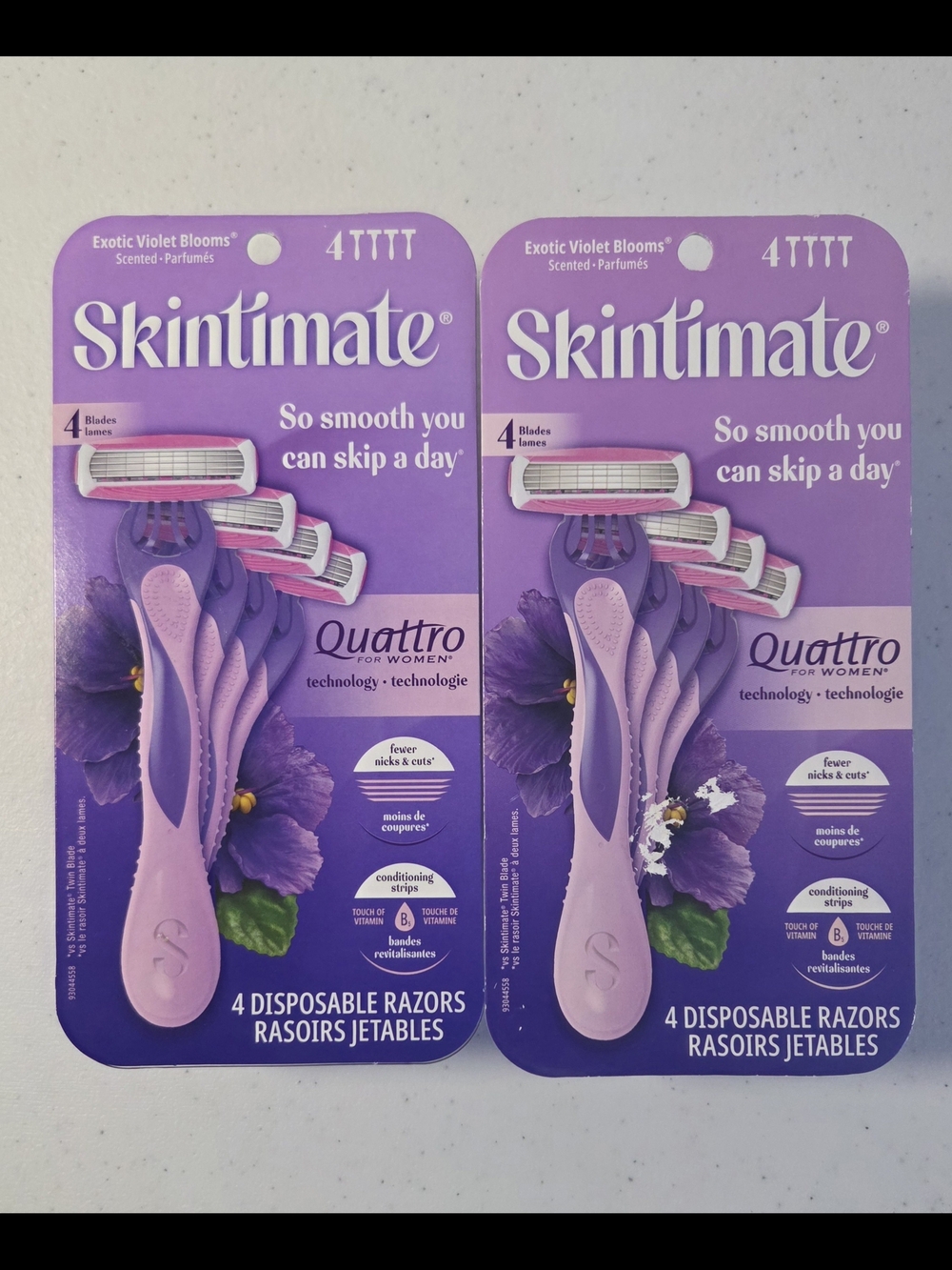 Skintimate Quattro Disposable Razors - Exotic Violet Blooms